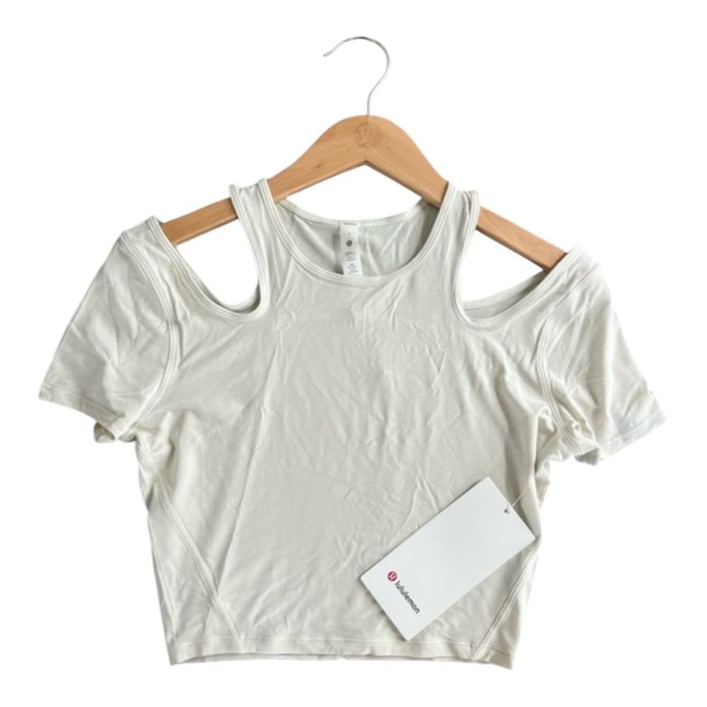 Lululemon Shoulder Cut-Out Yoga T-Shirt – Bone | Size 4 | NWT
